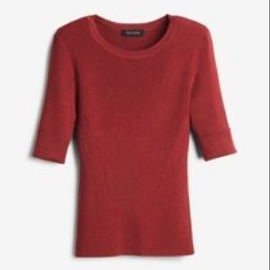 WHITE HOUSE BLACK MARKET TERRA ROSE RIBBED SWEATER